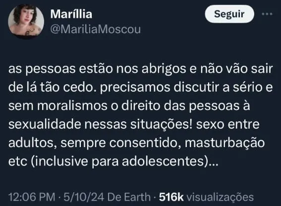 O tweet da professora uspiana.